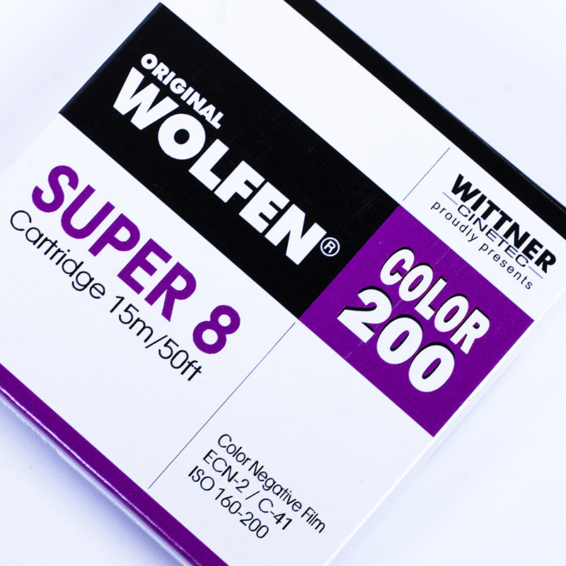 wittner wolfen color 200 160iso 200iso super 8 film caméra vidéo ecn2 c41  15mm cartouche super8