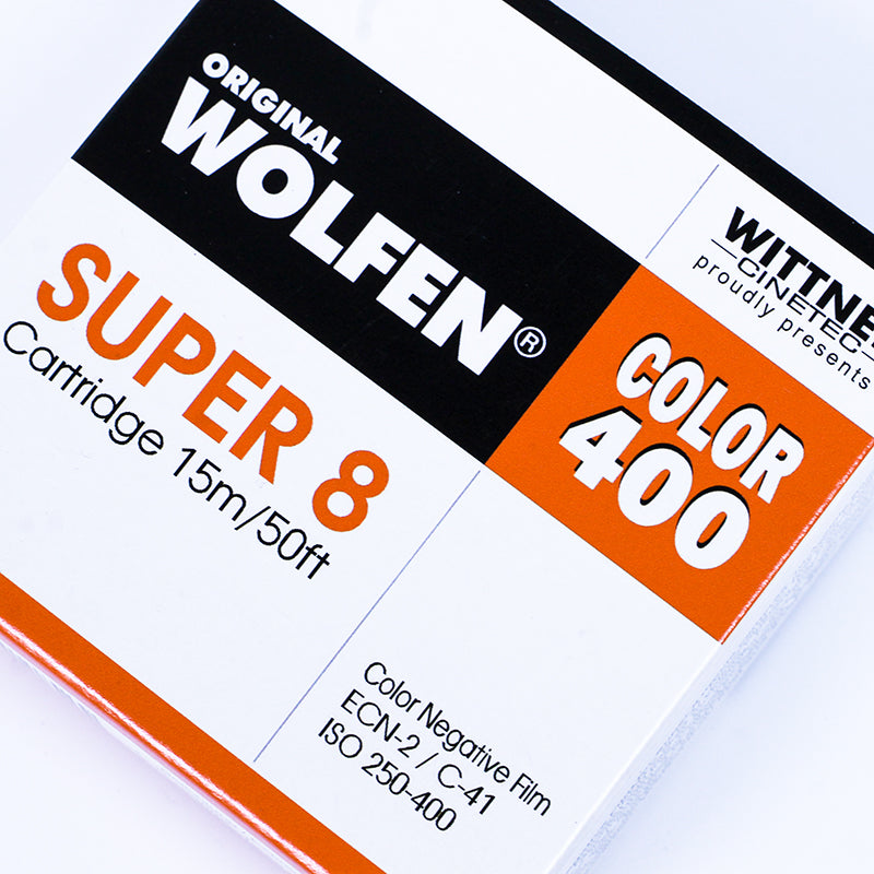 wittner wolfen color 400 250iso 400iso super 8 film caméra vidéo ecn2 c41  15mm cartouche super8
