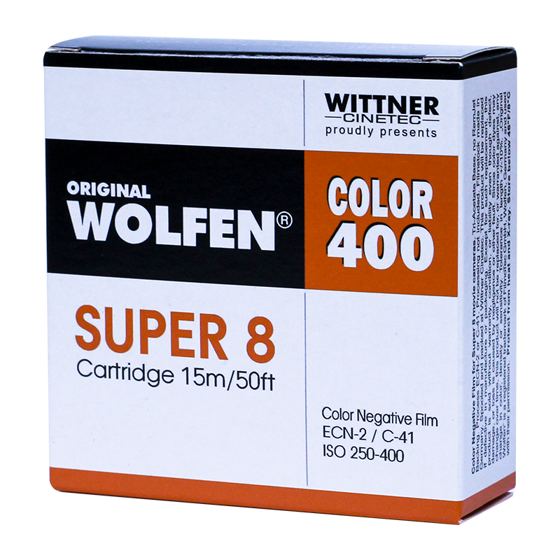 wittner wolfen color 400 250iso 400iso super 8 film caméra vidéo ecn2 c41  15mm cartouche super8