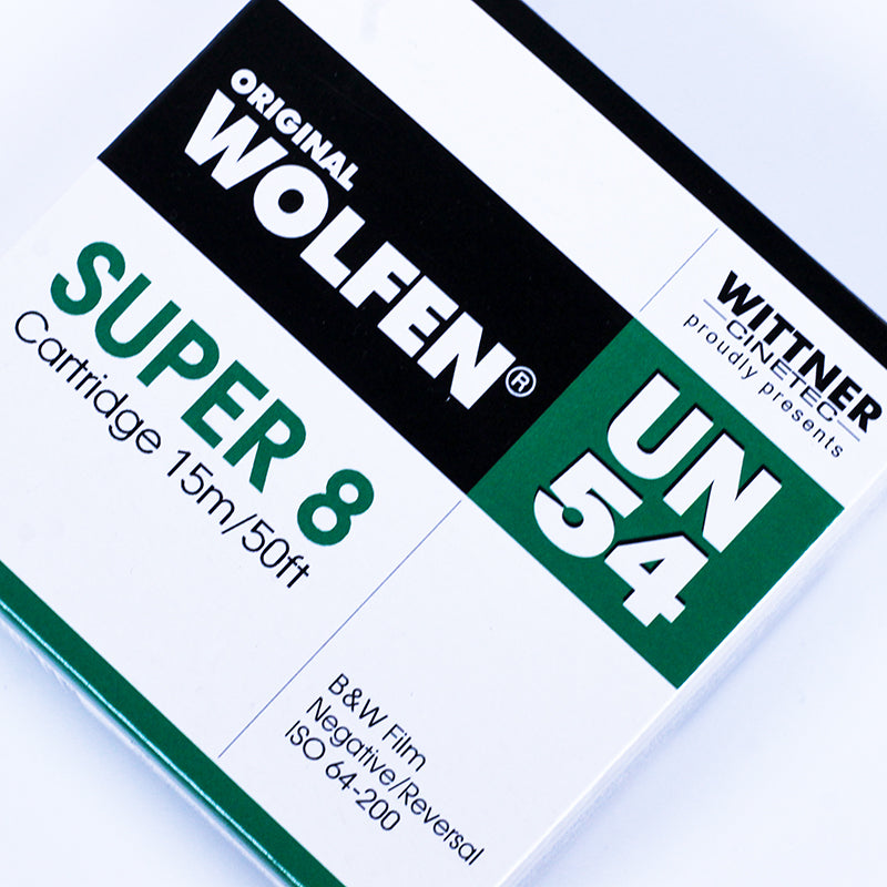wittner wolfen un54 64iso 200iso super 8 film caméra vidéo noir et blanc inversible 15mm cartouche super8